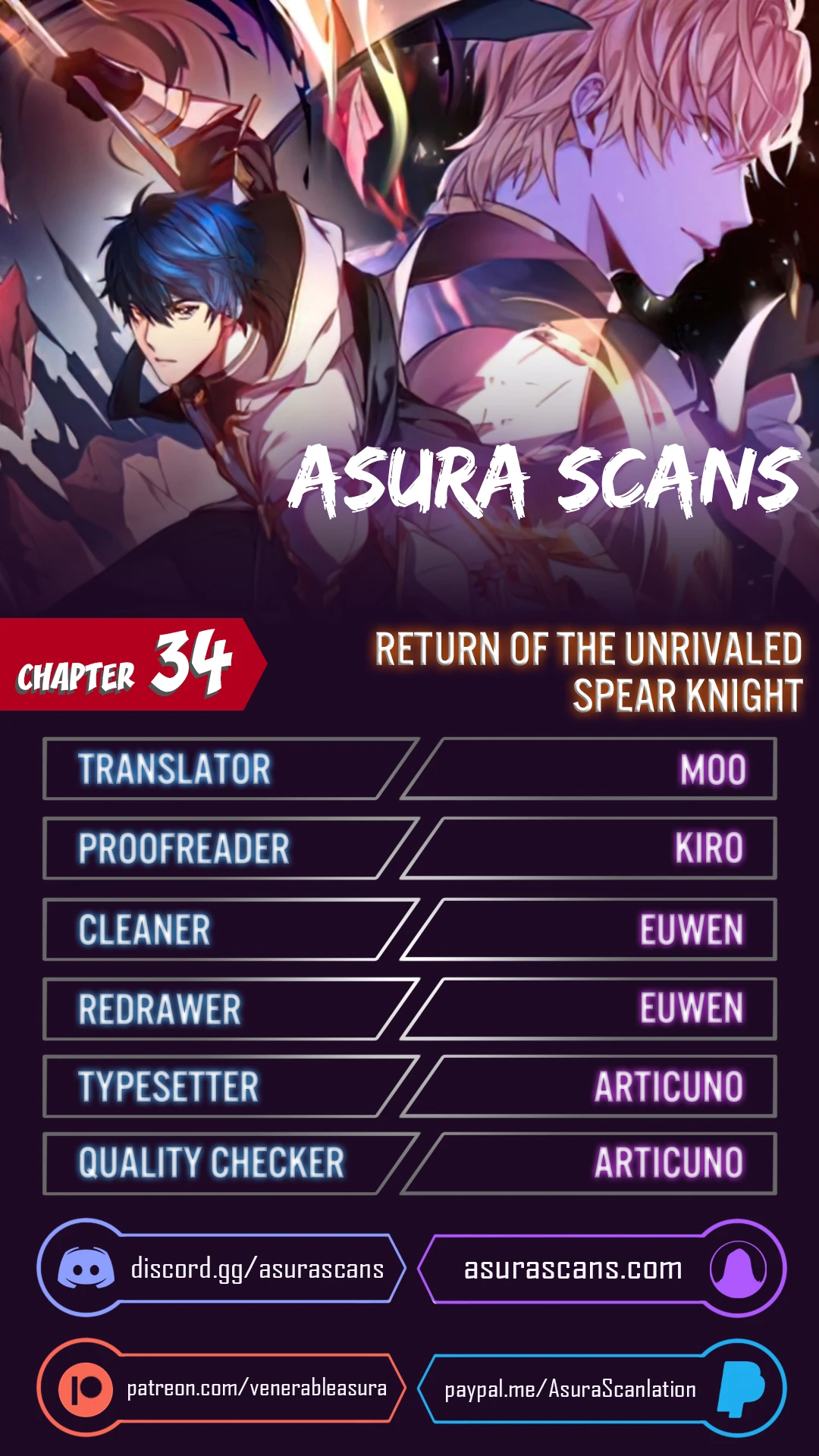 Return of The Unrivaled Spear Knight Chapter 34 page 0